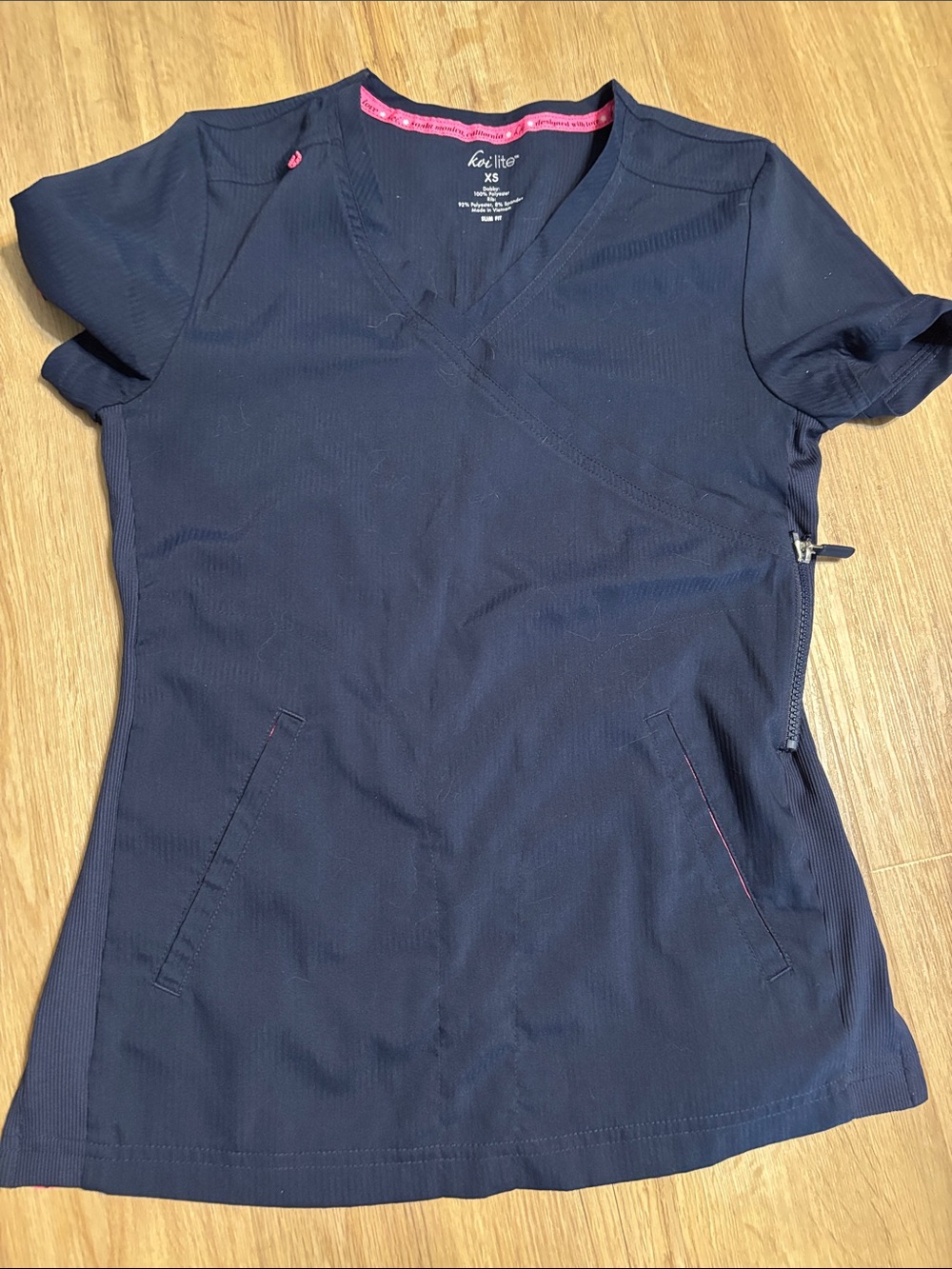 Women's Koi Lite Navy V-Neck Scrub Top